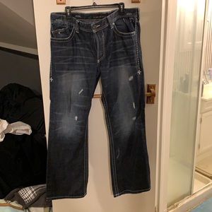 Affliction cooper relaxed boot distressed 38